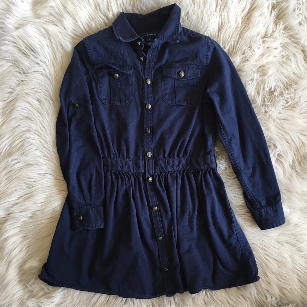 Ralph Lauren Navy Button Dress